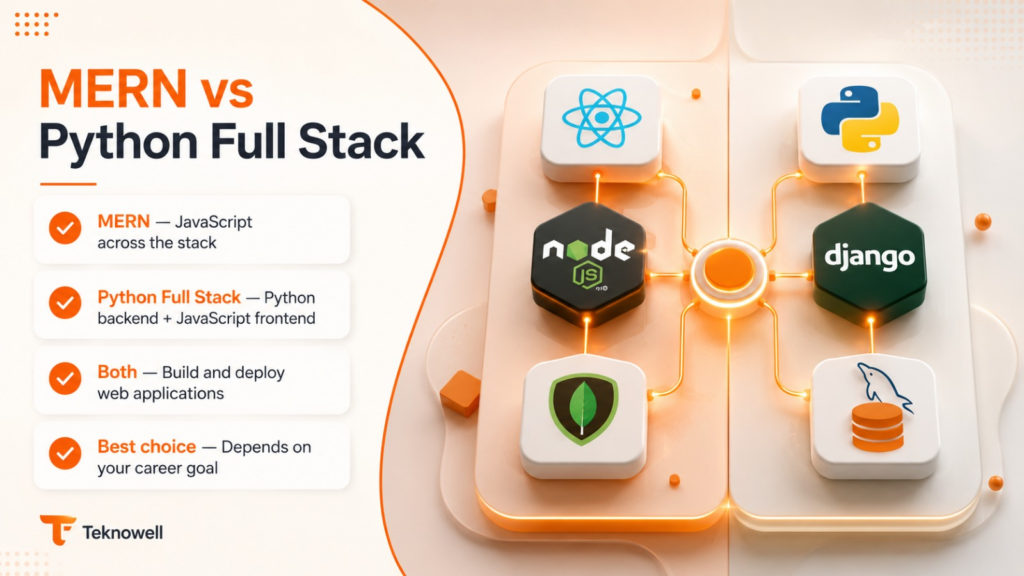 MERN Stack vs Python Full Stack comparison for students in Pune