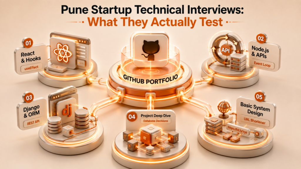 Pune startup technical interview topics for full stack freshers